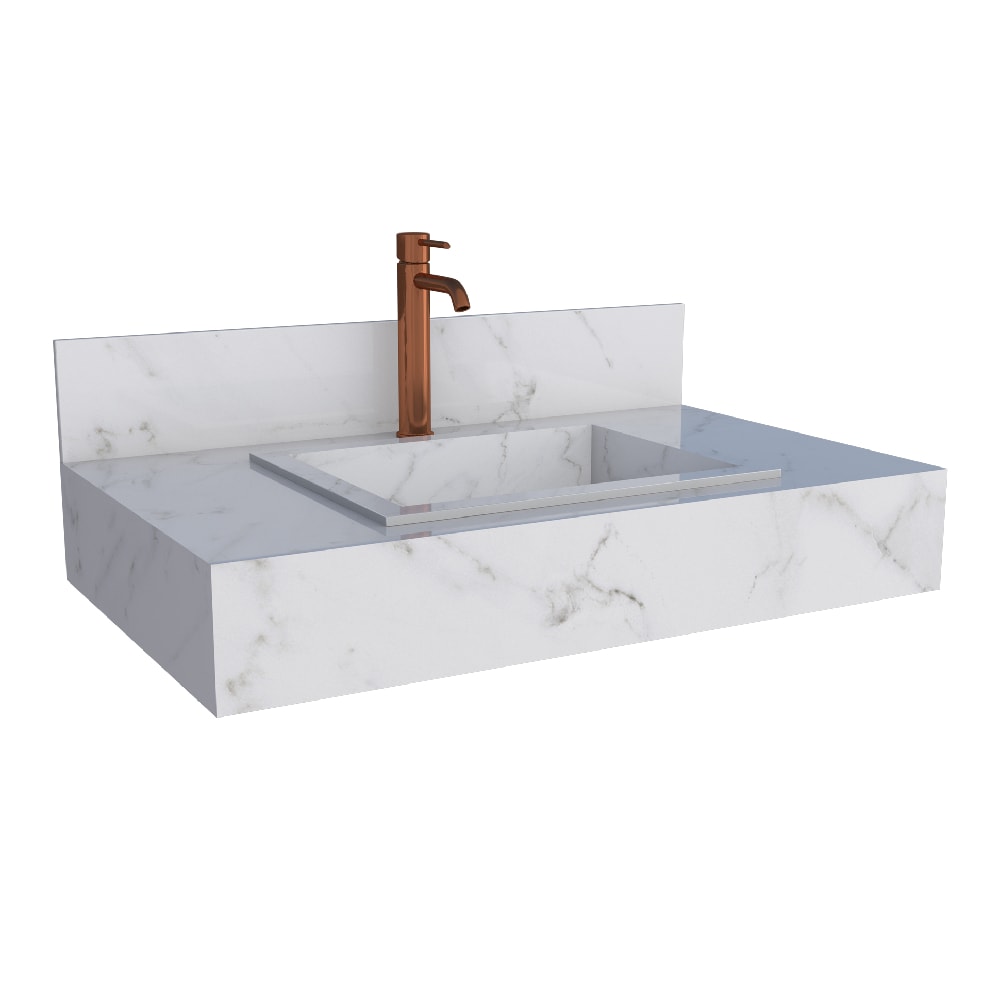 Bancada Suspensa Banheiro Cozimax Veneza 80cm Branco - 102811