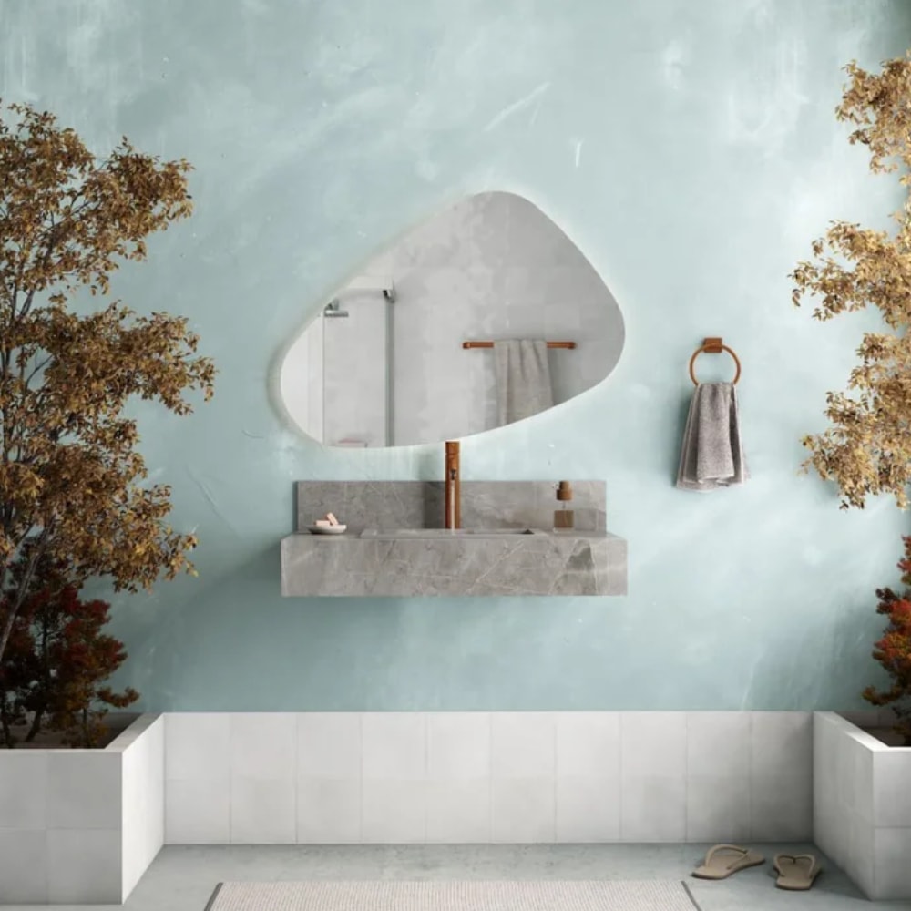 Bancada Suspensa Banheiro Cozimax Veneza 80cm Cinza - 102918