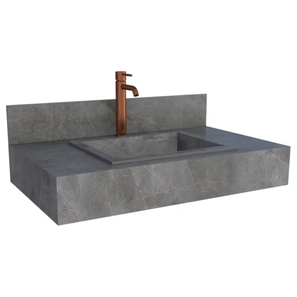 Bancada Suspensa Banheiro Cozimax Veneza 80cm Cinza - 102918