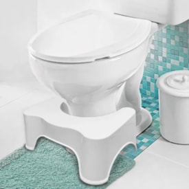 Banco de Banheiro para Apoio dos Pés Mebuki Cócoras Branco - 10400466