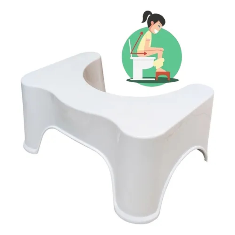 Banco de Banheiro para Apoio dos Pés Mebuki Cócoras Branco - 10400466