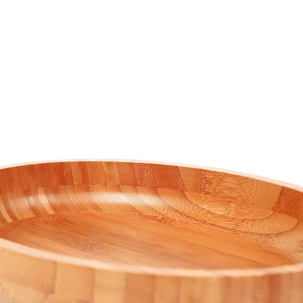 Bandeja Gamela de Madeira Oval Mor 33 x 23cm Bamboo - 003362