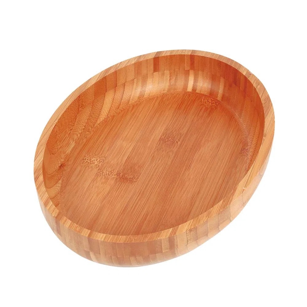 Bandeja Gamela de Madeira Oval Mor 33 x 23cm Bamboo - 003362