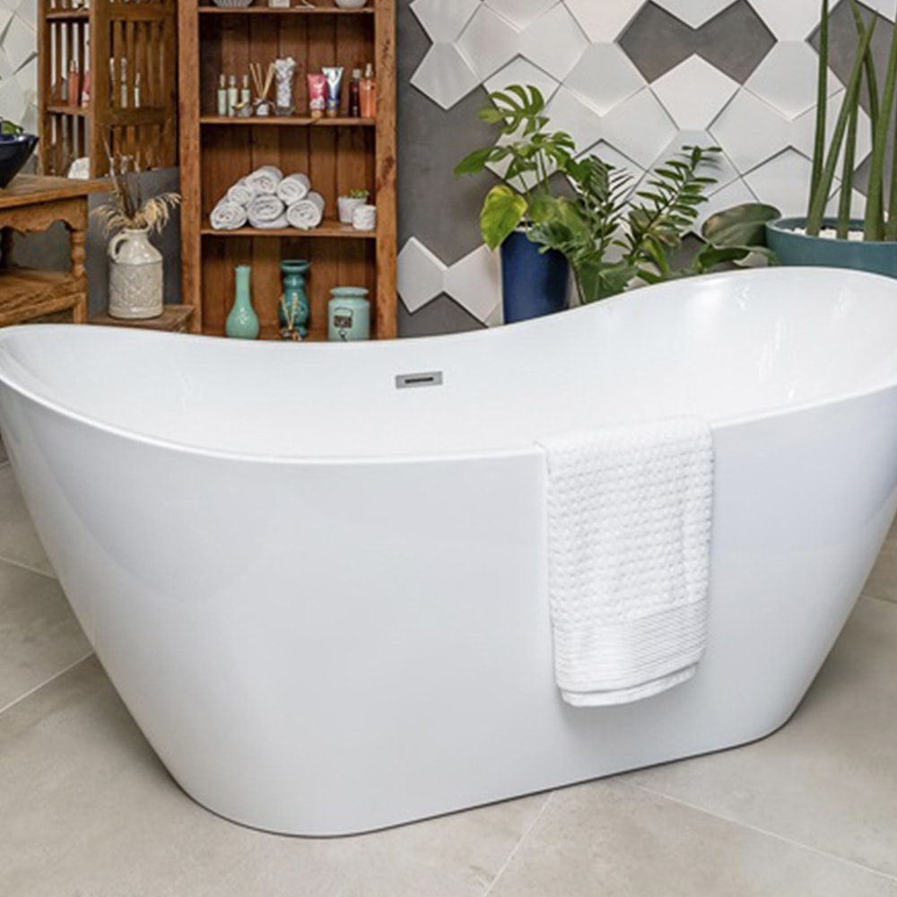 Banheira de Imersão Acrilica 150x72cm Aquaplás Milano sem Hidro Branca - 120.562.801