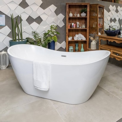 Banheira de Imersão Acrílica 150x72cm Vivace Bardot sem Hidro Branca - 001.20642801