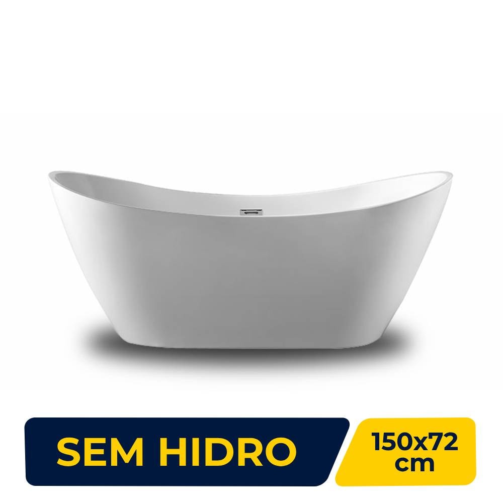 Banheira de Imersão Acrílica 150x72cm Vivace Bardot sem Hidro Branca - 001.20642801