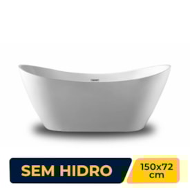 Banheira de Imersão Acrílica 150x72cm Vivace Bardot sem Hidro Branca - 001.20642801
