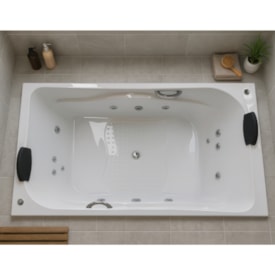 Banheira Dupla com Hidromassagem Vivace Geriba 170x110cm Branca - 10542301