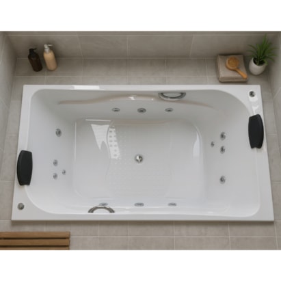 Banheira Dupla com Hidromassagem Vivace Geriba 170x110cm Branca - 10542301