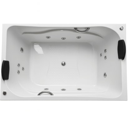 Banheira Dupla com Hidromassagem Vivace Geriba 170x110cm Branca - 10542301