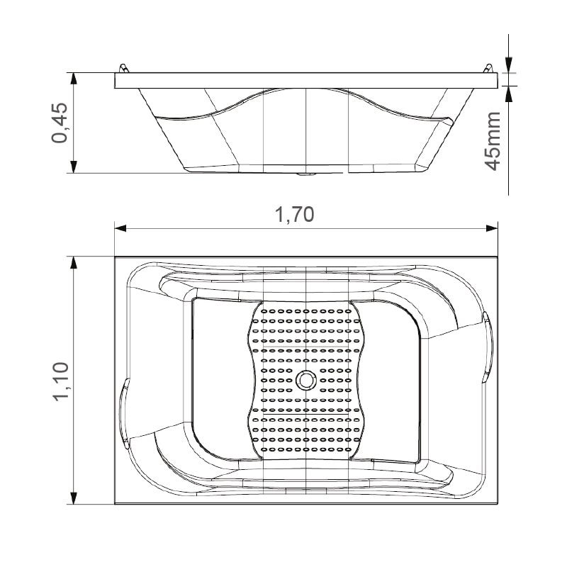 Banheira Hidromassagem 170x110 Aquaplás Ancona Branca - 001.10382301