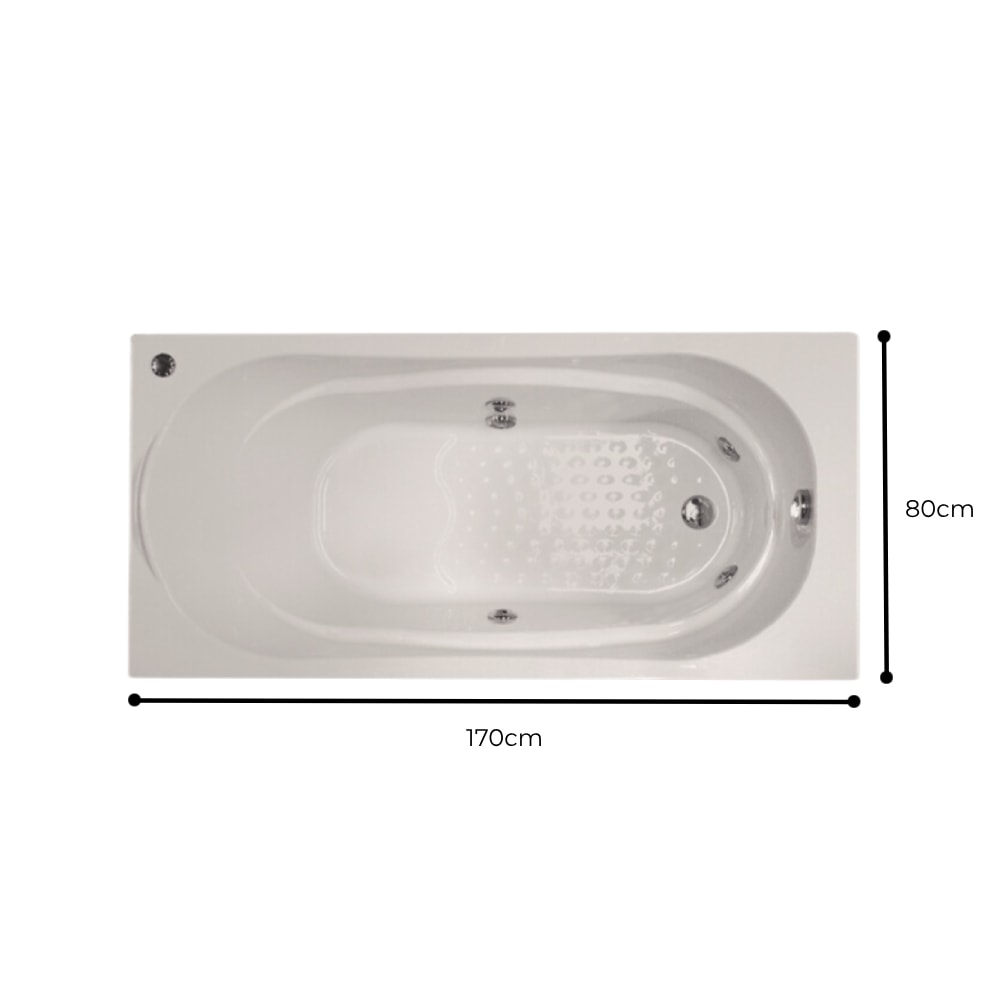 Banheira Hidromassagem 170X80cm Aquaplás Ancona Branco - 001.10380901