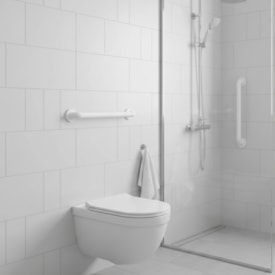 Barra de Apoio 80cm Reta Mebuki Alumínio Branca - 10400415