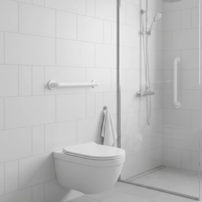 Barra de Apoio 80cm Reta Mebuki Alumínio Branca - 10400415