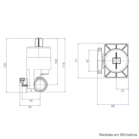 Base Monocomando de Chuveiro Deca Baixa e Alta Pressão 3/4