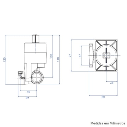 Base Monocomando de Chuveiro Deca Baixa e Alta Pressão 3/4
