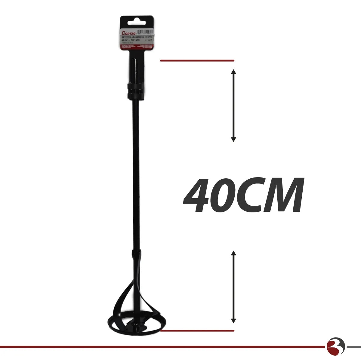 Batedor de Argamassa e Tintas Profissional Cortag Preto 40cm - 62072