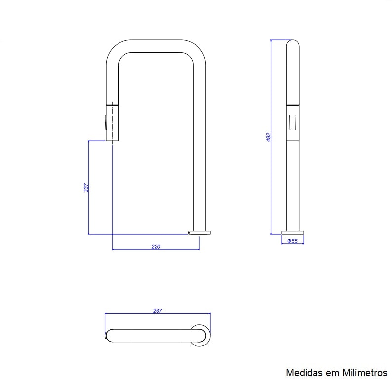 Bica de Mesa para Cozinha Deca You Bica Alta Cromado - 1290.C99