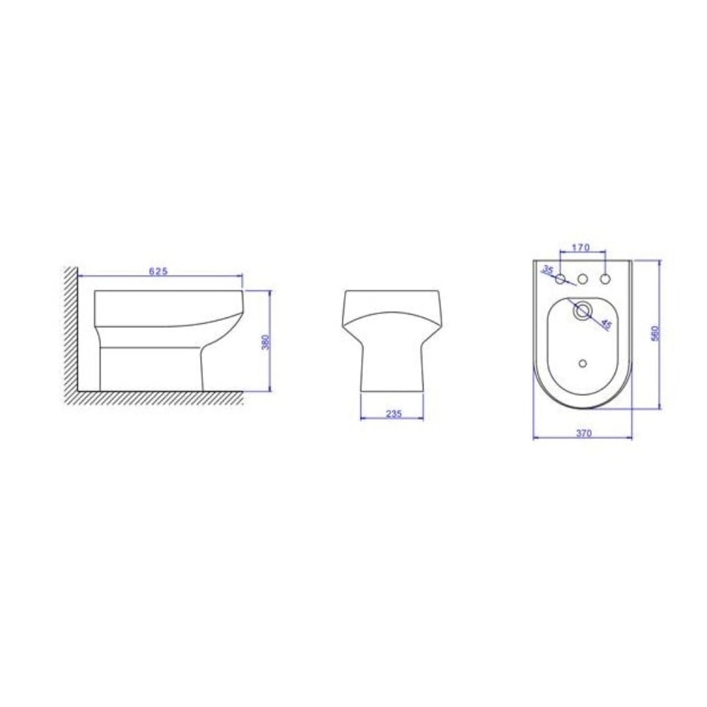 Bidê Com 3 Furos Deca Carrara Branco - B.60.17
