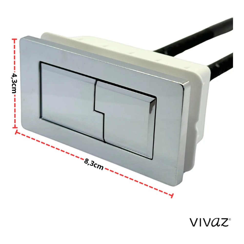 Botão Acionador de Descarga para Caixa Acoplada Dax Cromado - KW-AN001