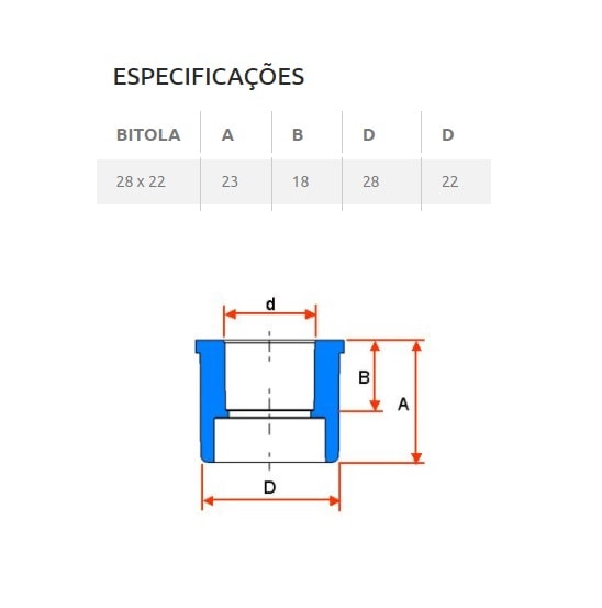Bucha de Redução Curta Tigre Aquatherm 28x22mm 1
