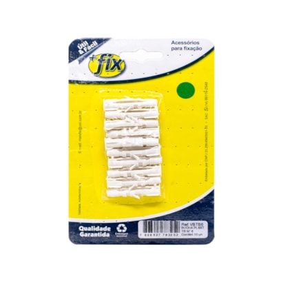 Bucha Plástica +Fix Nº6 10 Peças Tijolo Baiano - VBTB6