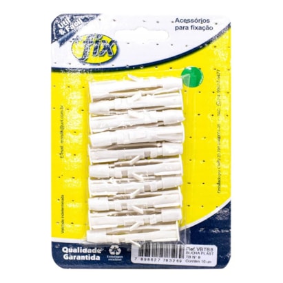 Bucha Plástica +Fix Nº8 10 Peças Tijolo Baiano - VBTB8