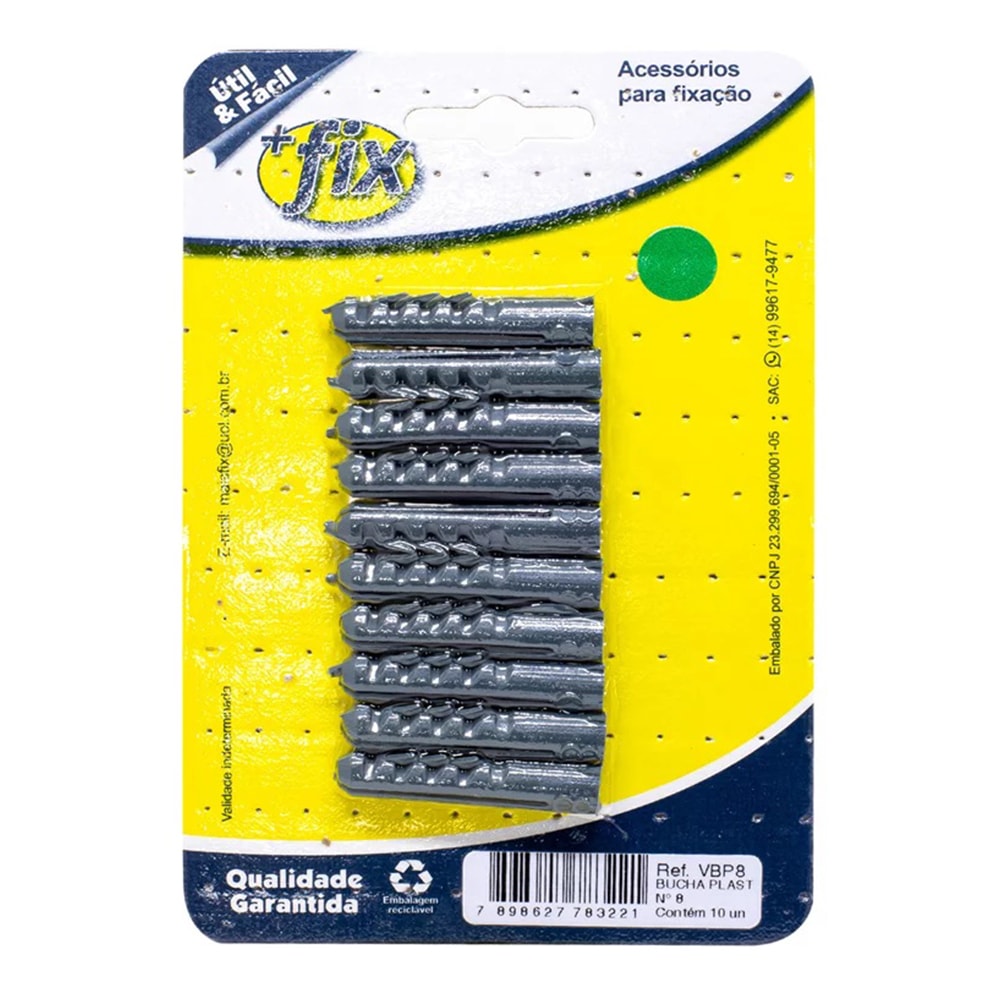 Bucha Plástica +Fix Nº8 10 Peças - VBP8