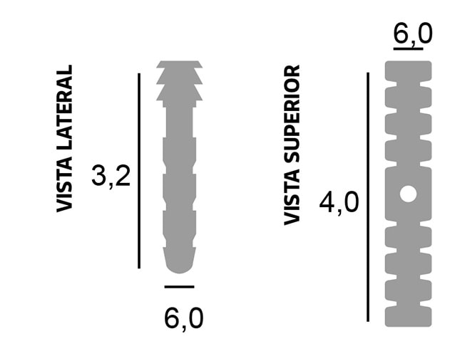 Bucha T Plástica 30 Peças Santa Luzia para Rodapé - 26039