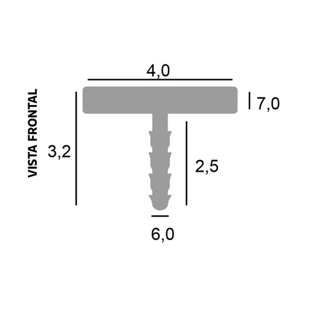Bucha T Plástica 30 Peças Santa Luzia para Rodapé - 26039