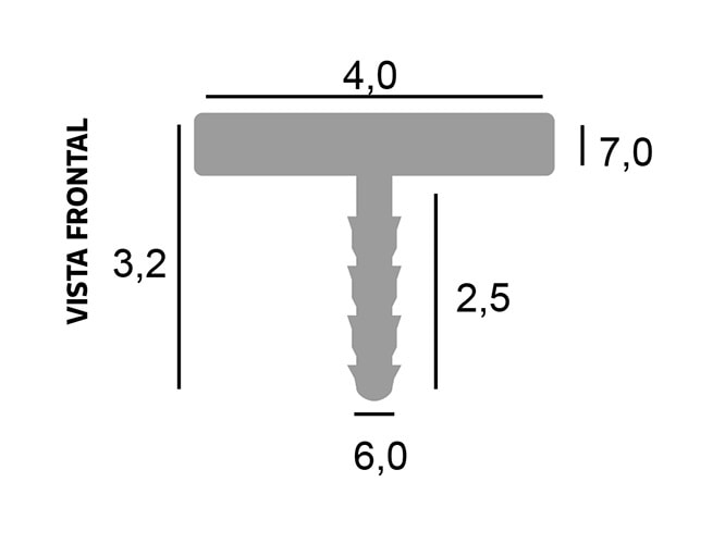 Bucha T Plástica 30 Peças Santa Luzia para Rodapé - 26039