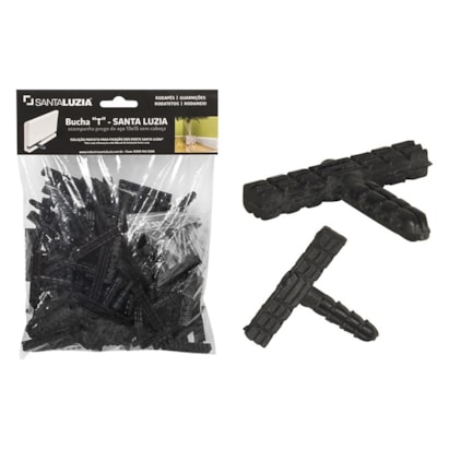 Bucha T Plástica 30 Peças Santa Luzia para Rodapé - 26039