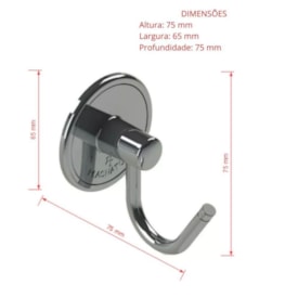 Cabide Com Fixação Adesiva Cromado Plasnature Smart - Pla2002c