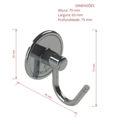 Cabide Com Fixação Adesiva Cromado Plasnature Smart - Pla2002c