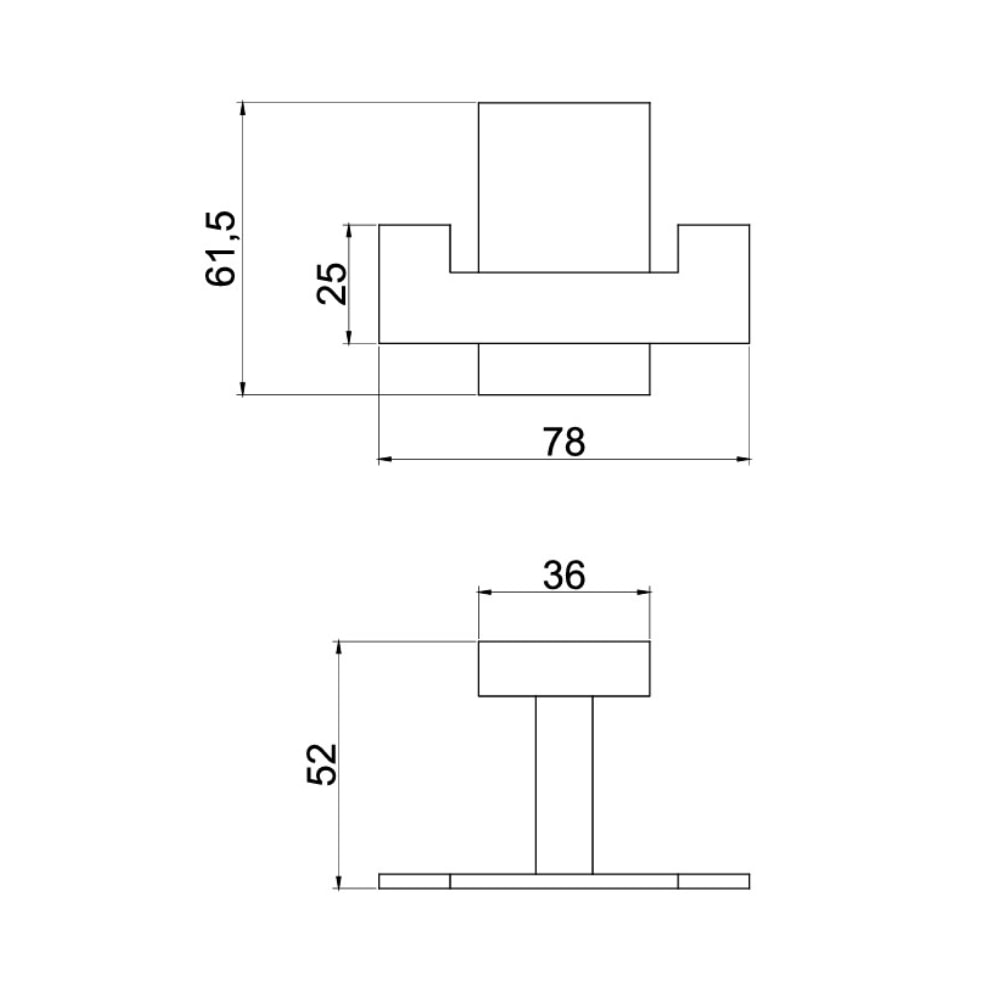 Cabide Dax Havel Duplo Cromado - DAX-2062-HV-CR