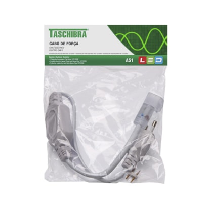 Cabo de Força Taschibra A51 Para Fita Led Neon Flex Bivolt