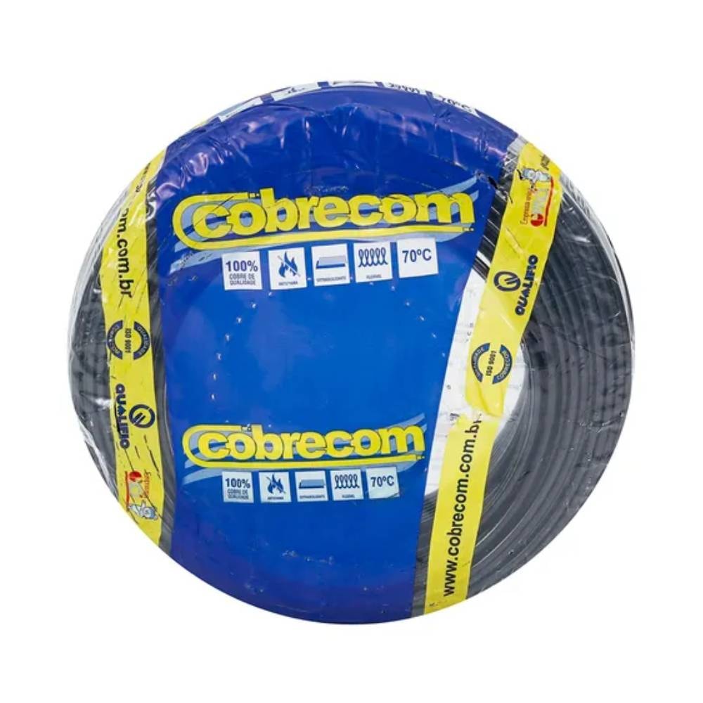 Cabo Flexível 1,5mm Cobrecom 100 Metros Preto - 1150404401