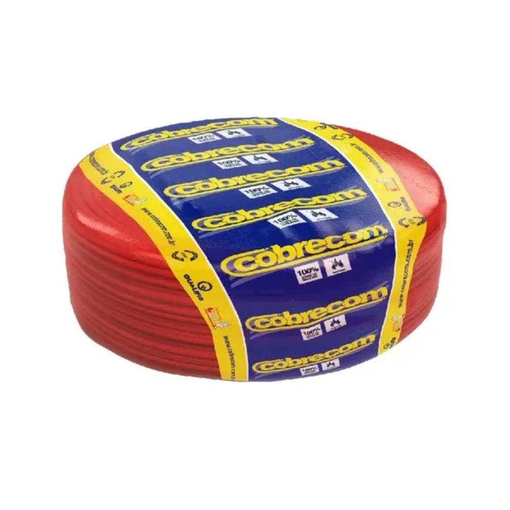 Cabo Flexível 1,5mm Cobrecom 100 Metros Vermelho - 1150406401
