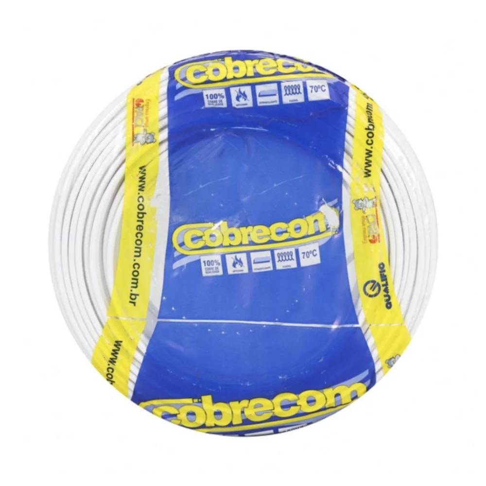 Cabo Flexível 2,50mm Cobrecom 100 Metros Branco - 1150503404