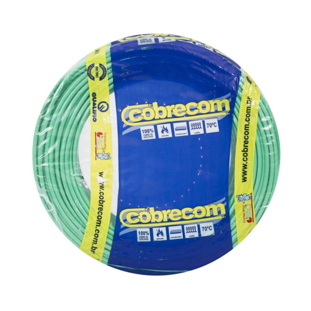 Cabo Flexível 2,50mm Cobrecom 100 Metros Verde - 1150505401