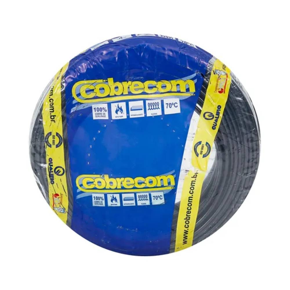 Cabo Flexível 4,00mm Cobrecom 100 Metros Preto - 1150604401