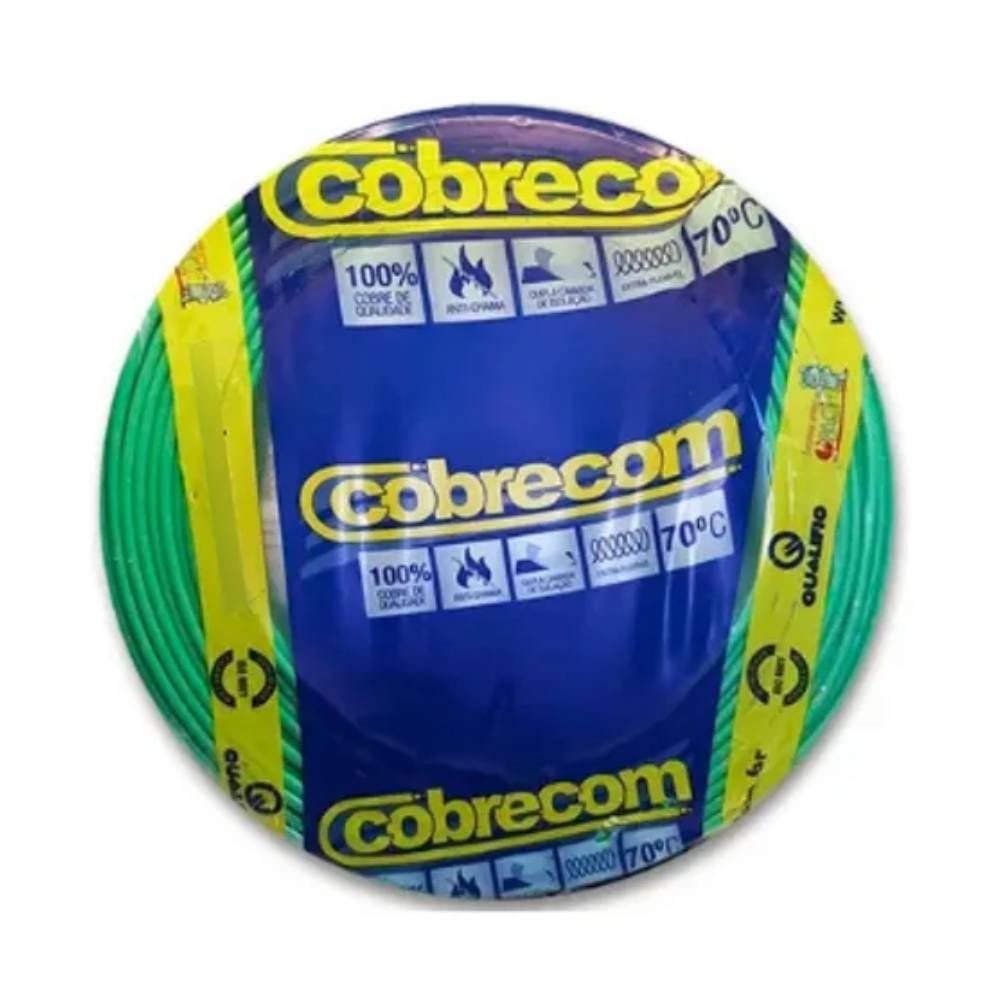 Cabo Flexível 4,00mm Cobrecom 100 Metros Verde - 1150605401