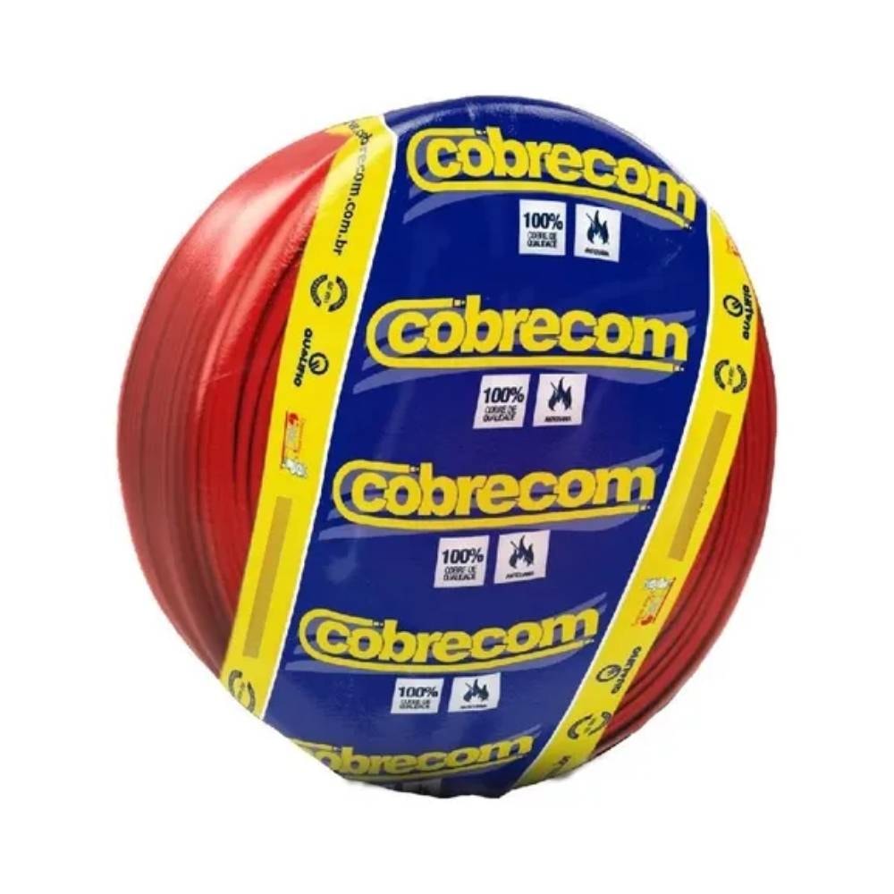Cabo Flexível 4,00mm Cobrecom 100 Metros Vermelho - 1150606401