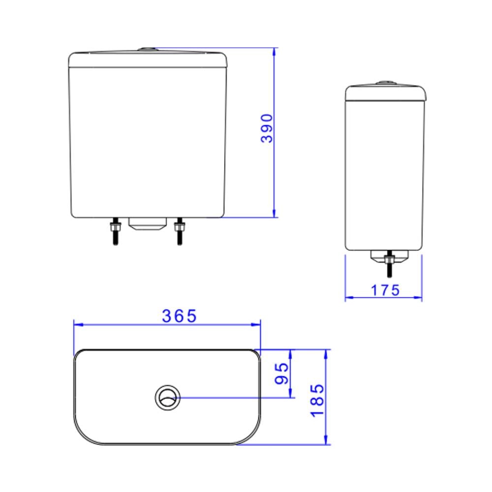 Caixa Acoplada Carrara/Nuova Dualflux Deca Antracite - CD.11F.85