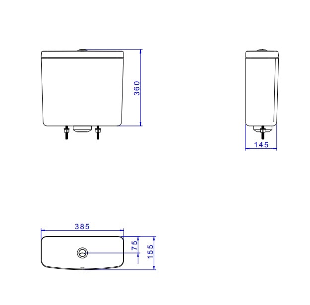 Caixa Acoplada com Acionamento Duplo Deca Monte Carlo/Vogue Plus/Level/Flex/Clean Branca - CD.01F.17