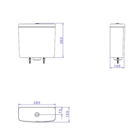 Caixa Acoplada com Acionamento Duplo Deca Monte Carlo/Vogue Plus/Level/Flex/Clean Branca - CD.01F.17