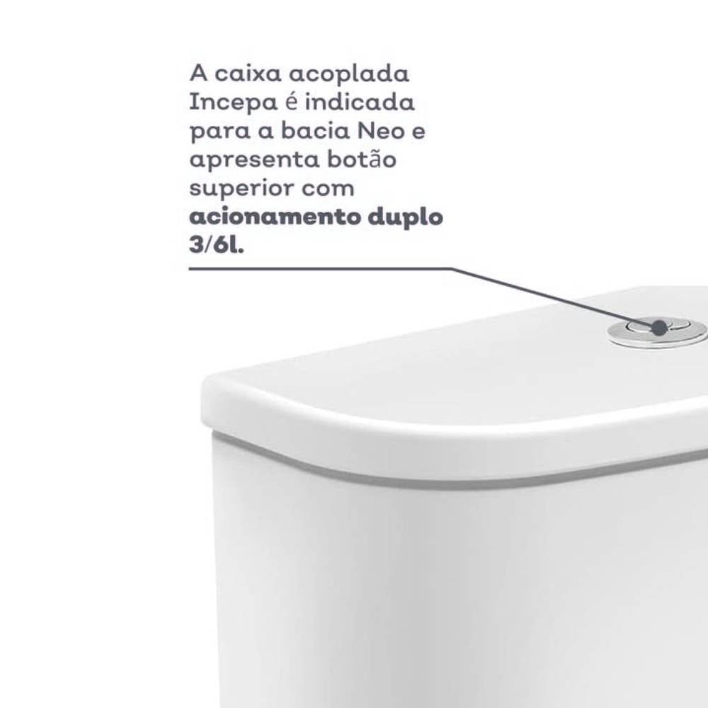 Caixa Acoplada Incepa Neo EcoFlush Branco - 1365700015101