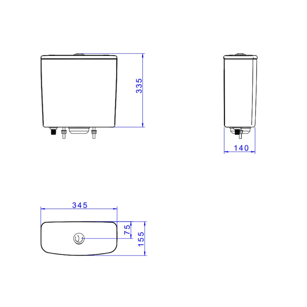 Caixa Acoplada Izy/Aspen/Ravena/Fast/Flex Deca Acionamento Duo Branco - CD.05F.17