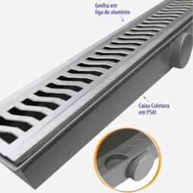 Caixa Coletora Costa Navarro Com Grelha 15x100cm Saída Lateral - 2452