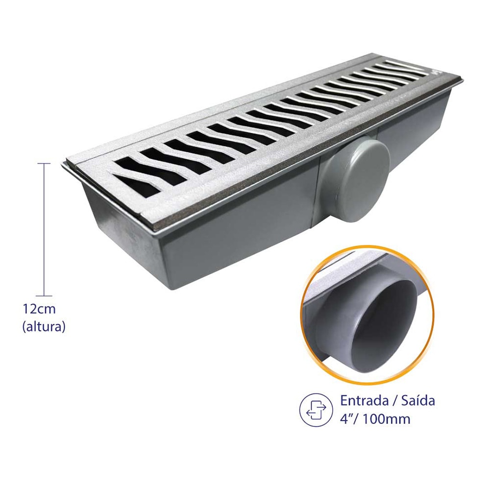 Caixa Coletora Costa Navarro Com Grelha15x50cm Saída Lateral - 2462